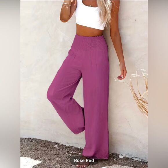 NWOT Wide Leg Casual Pants JRS XL ROSE RED (MAGENTA) - Picture 5 of 5